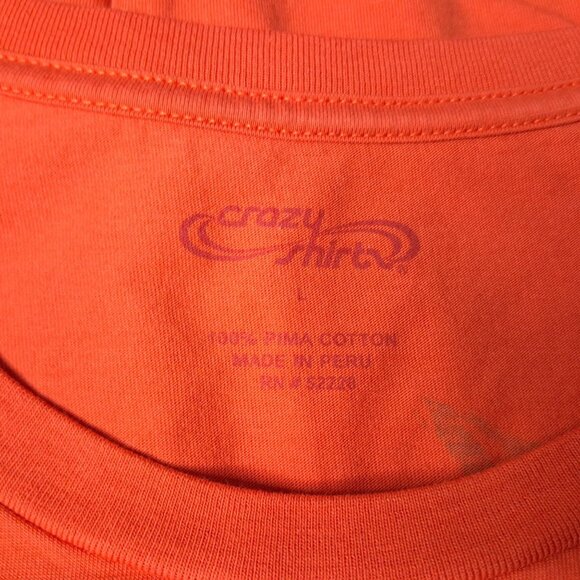 Crazy Shirts Womens Orange T-Shirt L Turtle Design Short Sleeve Fitted Top - Picture 4 of 4